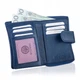 Женский кожаный кошелек Betlewski из RFID 9 х 13,5 х 3 (BPD-SS-19) - синий - изображение 8