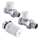 Набор Краны радиаторные прямые ARCO 1/2″ подача + обратка + термоголовка KCT02 М30 - изображение 1