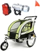 Двухместный велоприцеп с амортизатором FUNFIT KIDS 3063 зеленый - зображення 1