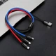 USB кабель 3в1 Micro USB/Lightning/Type-C Baseus Three Primary Colors (1.2m, 3.5A). Black - зображення 3