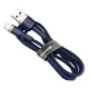 Кабель для iPhone з роз'ємом Lightning BASEUS Cafule (2.4A, 1M). Blue-Gold - зображення 9