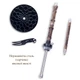 Шахта для кальяна + мундштук 2х2 Hookah V1.1 Tesla new с блюдцем натуральное дерево Орех встроенный диффузор Темно-Коричневый 59см official - изображение 3