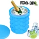 Силиконовая форма ведро для изготовления льда Ice Cube Maker с крышкой (синяя) (0531) - изображение 5