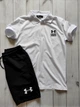 Спортивний костюм чоловічий футболка + шорти білий з чорним "Under Armour" S - зображення 3