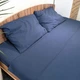 Простирадло 200x220 Поплін GM Textile 120 г/м2 Бавовна (Глибоко-синій) - зображення 2