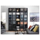 Книжкова шафа з дверцятами IKEA BILLY / OXBERG 200x30x237 см чорно-коричнева (690.204.73) - изображение 4