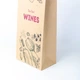 Пакет подарочный для вина eko-kraft 150*90*360 уп 15 штук/уп коричневый Крафт пакет под бутылку Бумажный пакет с широким дном под вино с рисунком и надписью - изображение 3