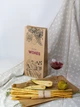 Пакет подарочный для вина eko-kraft 150*90*360 уп 15 штук/уп коричневый Крафт пакет под бутылку Бумажный пакет с широким дном под вино с рисунком и надписью - изображение 1
