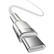 Кабель швидкого заряджання Type-C to Type-C Baseus Cafule Metal White 100W Fast Charge (5A) 1m, білий (CATJK-C02) - зображення 2