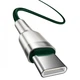 Кабель швидкого заряджання Type-C to Type-C Baseus Cafule Metal Green 100W Fast Charge (5A) 2m, зелений (CATJK-D06) - зображення 2