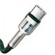 Кабель швидкого заряджання Type-C to Type-C Baseus Cafule Metal Green 100W Fast Charge (5A) 2m, зелений (CATJK-D06) - зображення 4