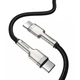 Кабель быстрой зарядки «Type-C to Type-C» Baseus Cafule Metal Black 100W Fast Charge (5A) 2m, чёрный (CATJK-D01) - изображение 2