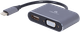 Адаптер-перехідник Cablexpert USB Type-C - HDMI, VGA 0.15 м Сірий (A-USB3C-HDMIVGA-01) - зображення 1