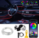 Автомобильная светодиодная ЛЕД подсветка RGB в салон автомобиля, Bluetooth управление, опто волокно - изображение 1