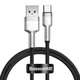 Кабель быстрой зарядки «USB to Type-C» Baseus Cafule Metal 66W Fast Charging (6A) 1m, чёрный (CAKF000101) - изображение 1