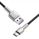 Кабель швидкого заряджання «USB to Type-C» Cafule Metal 66 W Fast Charging (6A) Black 2m, чорний (CAKF000201) - зображення 4