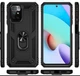 Чехол Shield для Xiaomi Redmi 10 / Redmi 10 2022 бампер противоударный с подставкой кольцом Black - изображение 4