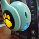 Навушники з котячими вушками та RGB підсвічуванням Бездротові Catear VZV-24M Бірюзові - зображення 5