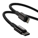 Кабель быстрой зарядки «Type-C to Lightning» Baseus Tungsten Gold PD 20W Fast Charge 2m, чёрный (CATLWJ-A01) - изображение 2