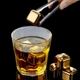 Кубики металеві Moltis Whiskey Stones Gold 8 шт для віскі та інших напоїв + щипці - зображення 2