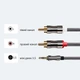 Аудио кабель 2 RCA - AUX 3.5mm miniJack хлопковая оплетка 1 метр - изображение 3