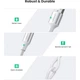 Кабель UGREEN US288 USB 2.0 to USB Type-C Cable Nickel Plating Aluminum Braid 3A 0.25m White (60129) - зображення 2
