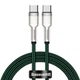 Кабель быстрой зарядки «Type-C to Type-C» Baseus Cafule Metal Green 100W Fast Charge (5A) 1m, зелёный (CATJK-C06) - зображення 1