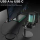 Fifine AmpliGame A8 USB микрофон с RGB подсветкой, поп фильтром, мониторингом в реальном времени - Черный - изображение 5