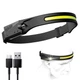 Налобный фонарь аккумуляторный Bailong G28 Induction headlamp XPE+COB Черный светодиодный фонарик на лоб (BLG28XPE) - изображение 1