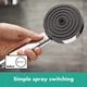 Душевая лейка HANSGROHE Pulsify Select Relaxation EcoSmart с кнопкой 105мм пластик хром 24111000 - изображение 4