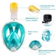 Повна панорамна маска EasyBreath для плавання/снорклінга з кріпленням для камери (L/XL, більше 12 см) Зелений - зображення 5