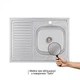 Кухонная мойка Brinex 6080-R 0,6 мм Satin (BRIN6080RSAT06) - изображение 2
