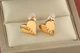 Серьги гвоздики Xuping Jewelry строгое сердце 1,3 см золотистые - изображение 3