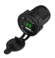 Автомобильное зарядное устройство два порта USB 12-24V врезная розетка, с Вольтметром зелёная подсветка Autoexpect (80050) - изображение 1