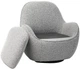 Кресло поворотное Vetro Mebel Каллисто Серая рябь (Callisto-gray- ripples-swivel-chair) - изображение 6