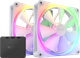 Набор вентиляторов NZXT RGB Fans - Twin F140RGB - 140 мм White (RF-R14DF-W1) - изображение 1