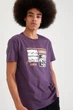 Мужская футболка Defacto с принтом M Фиолетовая (DeF T-shirt -7193) - изображение 1