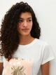 Женская футболка LC Waikiki с персиково-золотистым принтом Glow Wild 3XL Белая (LCW Woman -7161) - изображение 4