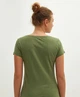 Женская футболка LC Waikiki с V-образным вырезом XS Хаки (LCW Woman -7160) - изображение 3