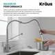 Змішувач для кухні із висувною лійкою KRAUS Bolden™ графіт латунь KPF-1610MBSB - зображення 6