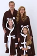 Махровый детский халат IDEAL TEXTILE с капюшоном, 380 г/м2 коричневый+белый на 10 лет (134 – 140 см) - изображение 3