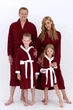 Махровый детский халат IDEAL TEXTILE с капюшоном, 380 г/м2 бордовый+белый на 7 лет (116 – 122 см) - изображение 6