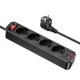 Удлинитель сетевой Hoco NS1 Aura 4-bit extension cable socket 4 розетки 3 юсб черный - изображение 1