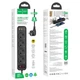 Удлинитель сетевой Hoco NS1 Aura 4-bit extension cable socket 4 розетки 3 юсб черный - изображение 4