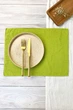 Сервировочный коврик льняной (ланчмат) TouchableLinen 1 шт 30x40 см Салатовый Подставка под тарелку - изображение 1