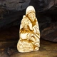 Статуэтка Нэцкэ Дзюродзин на олене Netsuke Гипс 4.3x3.4x2.2 см Бежевый (00677) - изображение 4