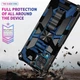 Чехол Military Shield для Samsung Galaxy M12 2021 / M127 бампер противоударный с подставкой Blue - изображение 5