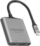 Переходник Promate MediaLink-H2 USB Type-C to 2xHDMI 4K Grey (medialink-h2.grey) - изображение 1