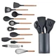 Силіконовий кухонний набір Utensil Set чорного кольору на 24 шт (41113) - зображення 7