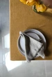 Льняная скатерть на стол TouchableLinen 1 шт 100х140 см Коричнево-золотой - изображение 3